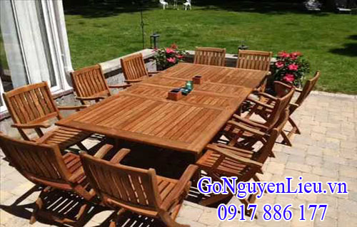 gỗ giá tỵ (gỗ teak) làm bàn ghế